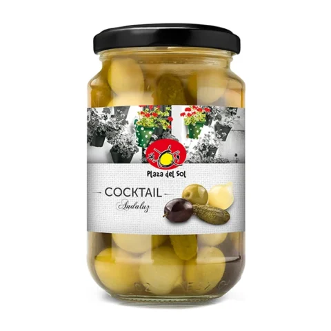 Plaza del Sol Андалузский коктейль (оливки микс и маринованные огурчики) 350 г