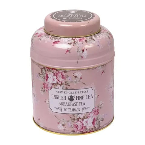 English Tea Чёрный чай цветочный в розовой винтажной в упаковке 80 пакетиков
