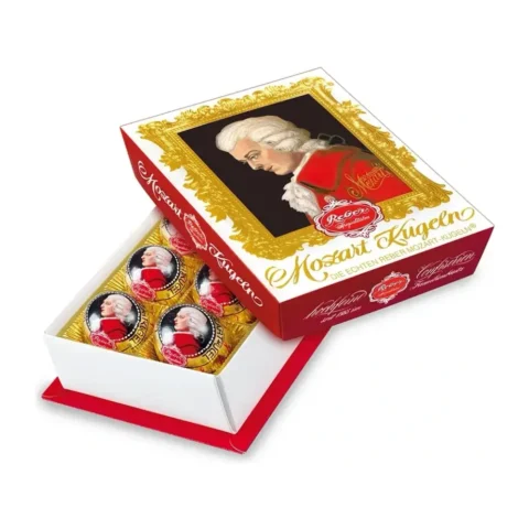 Reber Mozart Подарочный набор конфет марципан в шоколаде (портрет) 6 шт в коробке 120 г