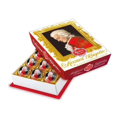Reber Mozart Подарочный набор конфет марципан в шоколаде (портрет) 12 шт в коробке 240 г