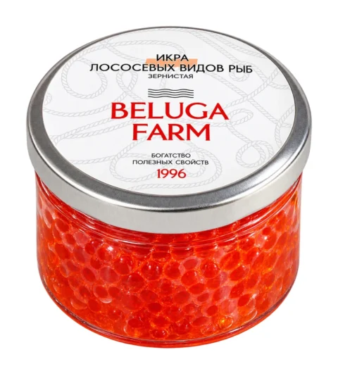 Beluga Farm Икра лососевая в стеклянной банке